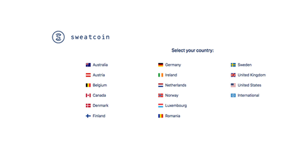 Sweatcoin Available Countries